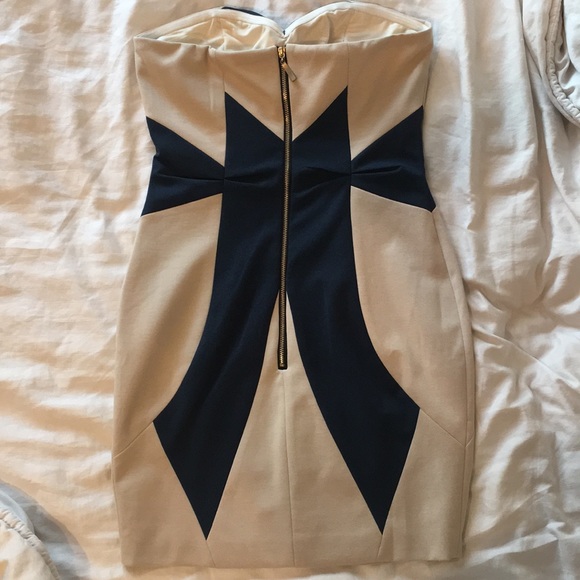 House of CB Strapless ColorBlock Mini Dress - Picture 5 of 6